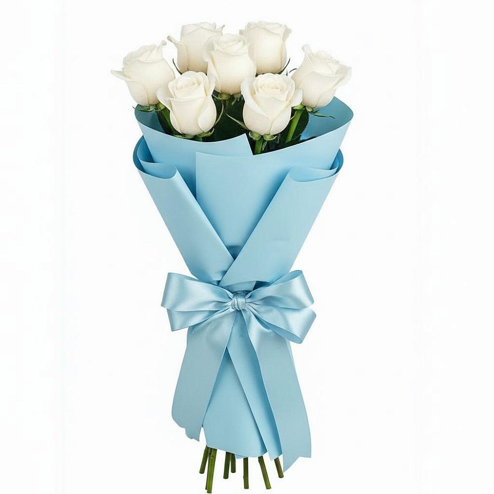 Букет 7 белых роз Проуд в Ягодное