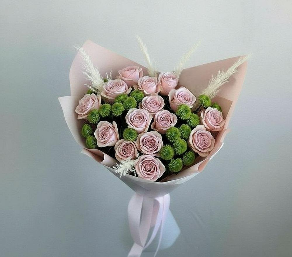 Букет цветов из: Розы и Хризантемы в Ягодное