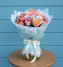 Букет цветов из:  Хризантемы и Розы в Ягодное