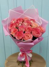 Букет 15 Розовых роз Равель в Ягодное